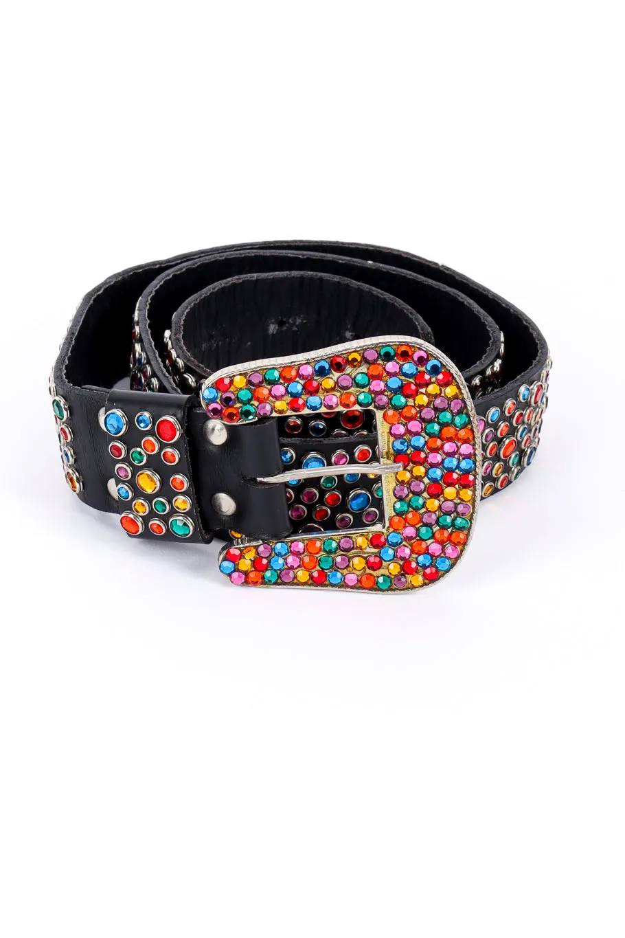 Rainbow Rhinestone Studded Belt