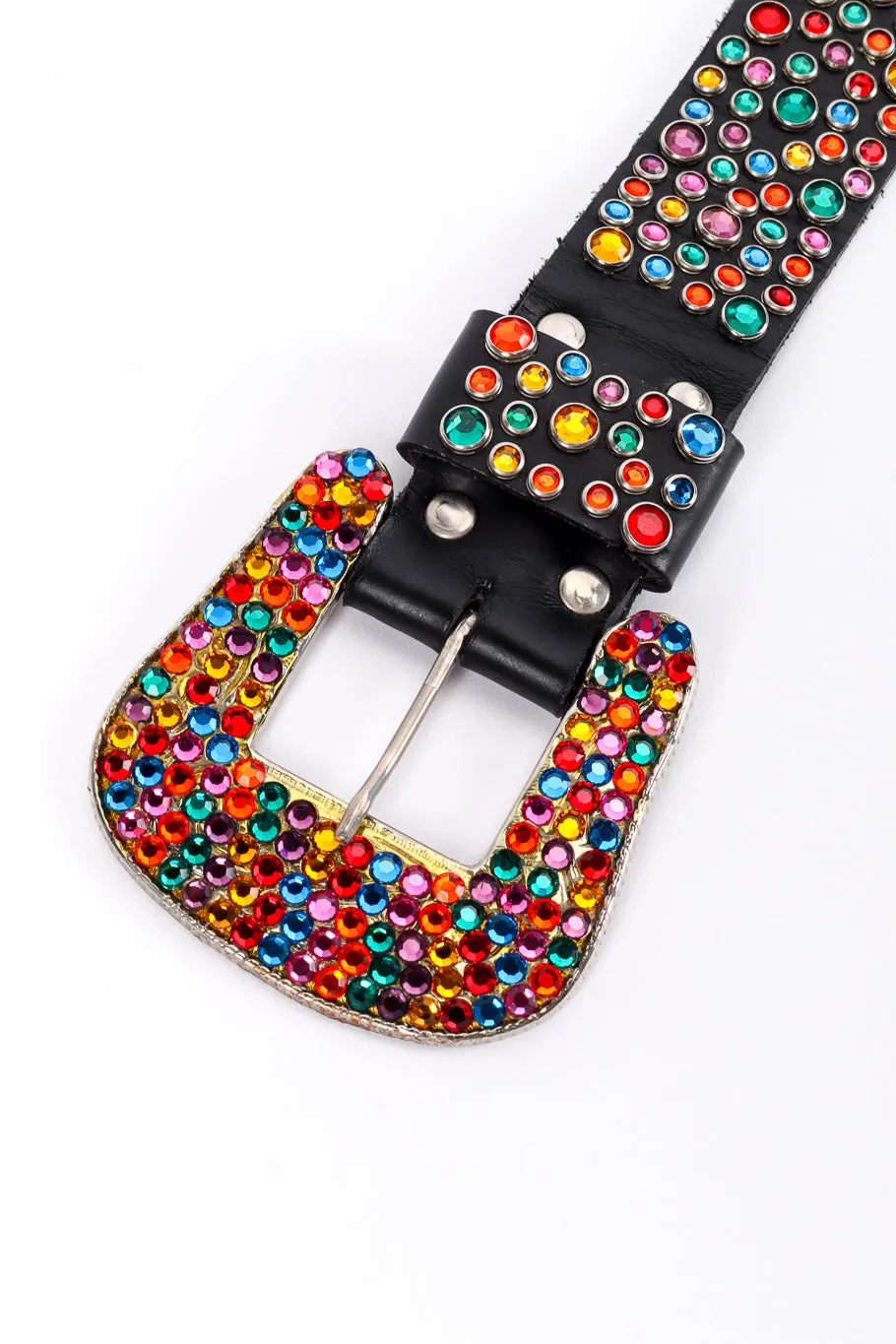 Rainbow Rhinestone Studded Belt