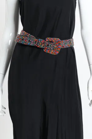 Rainbow Rhinestone Studded Belt