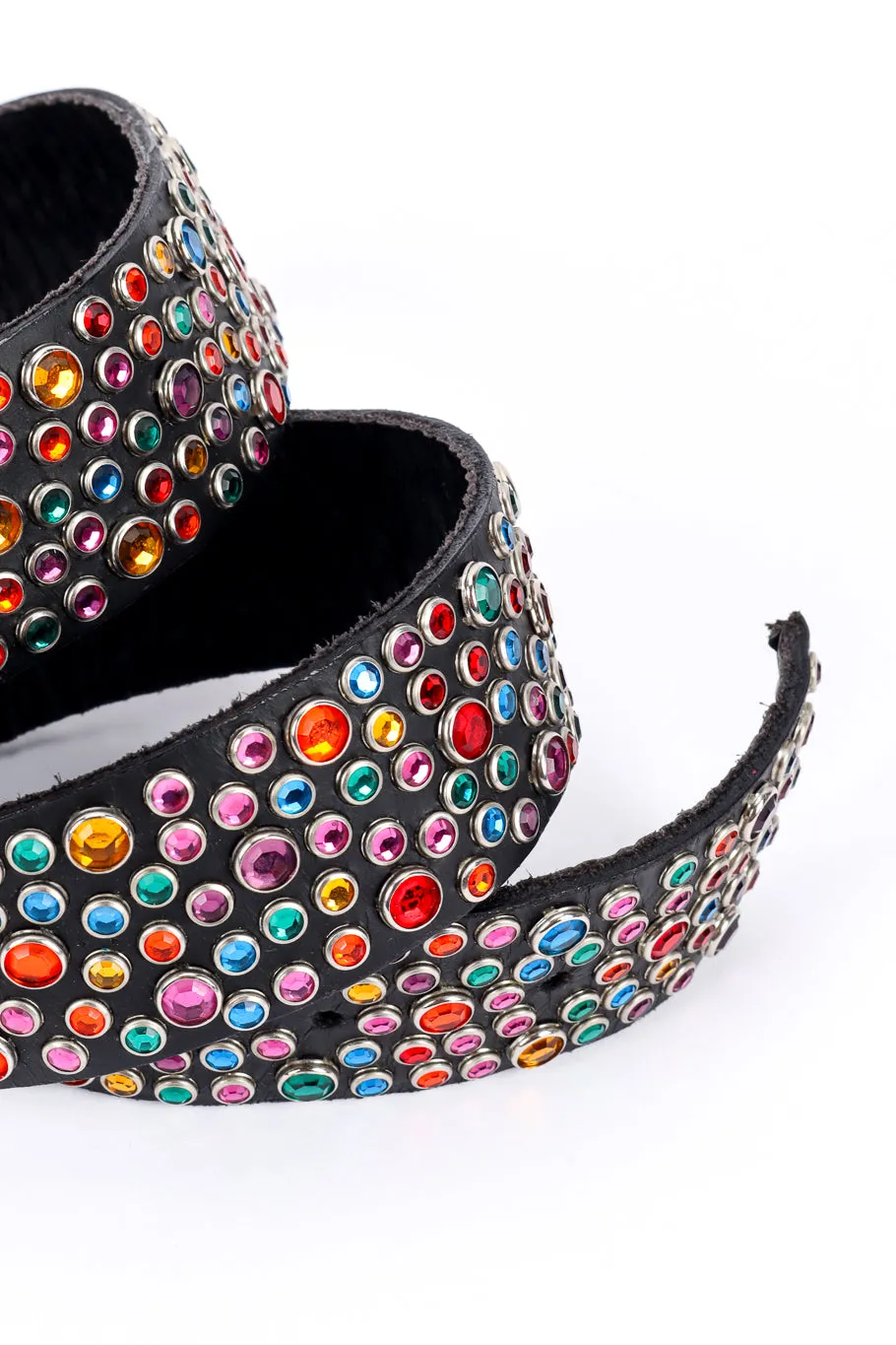 Rainbow Rhinestone Studded Belt