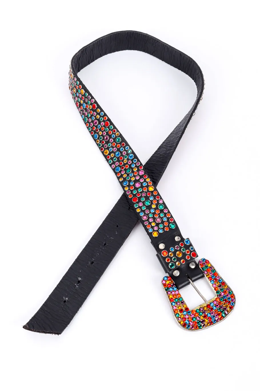 Rainbow Rhinestone Studded Belt