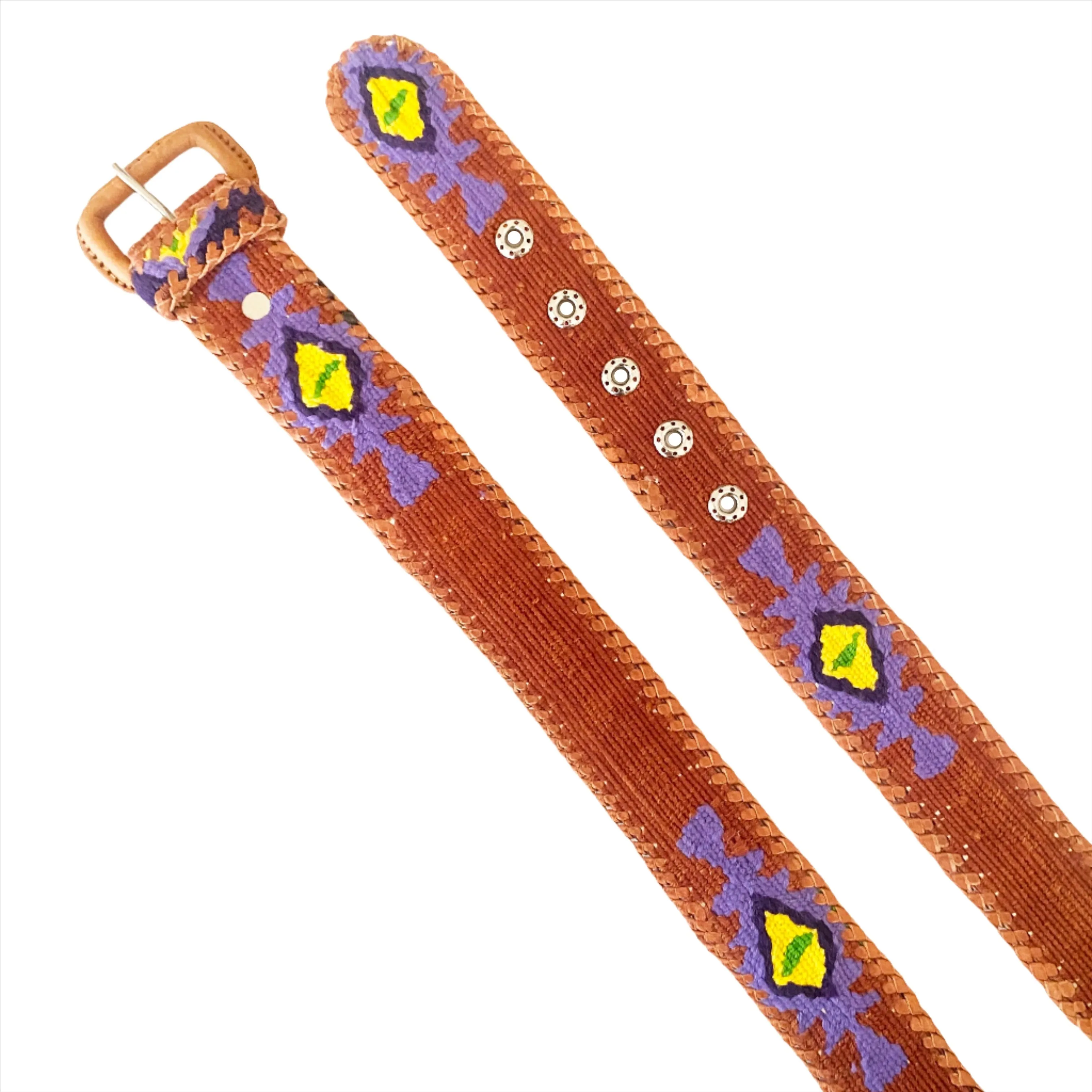 Rancho Belt - Brown, Purple, & Yellow