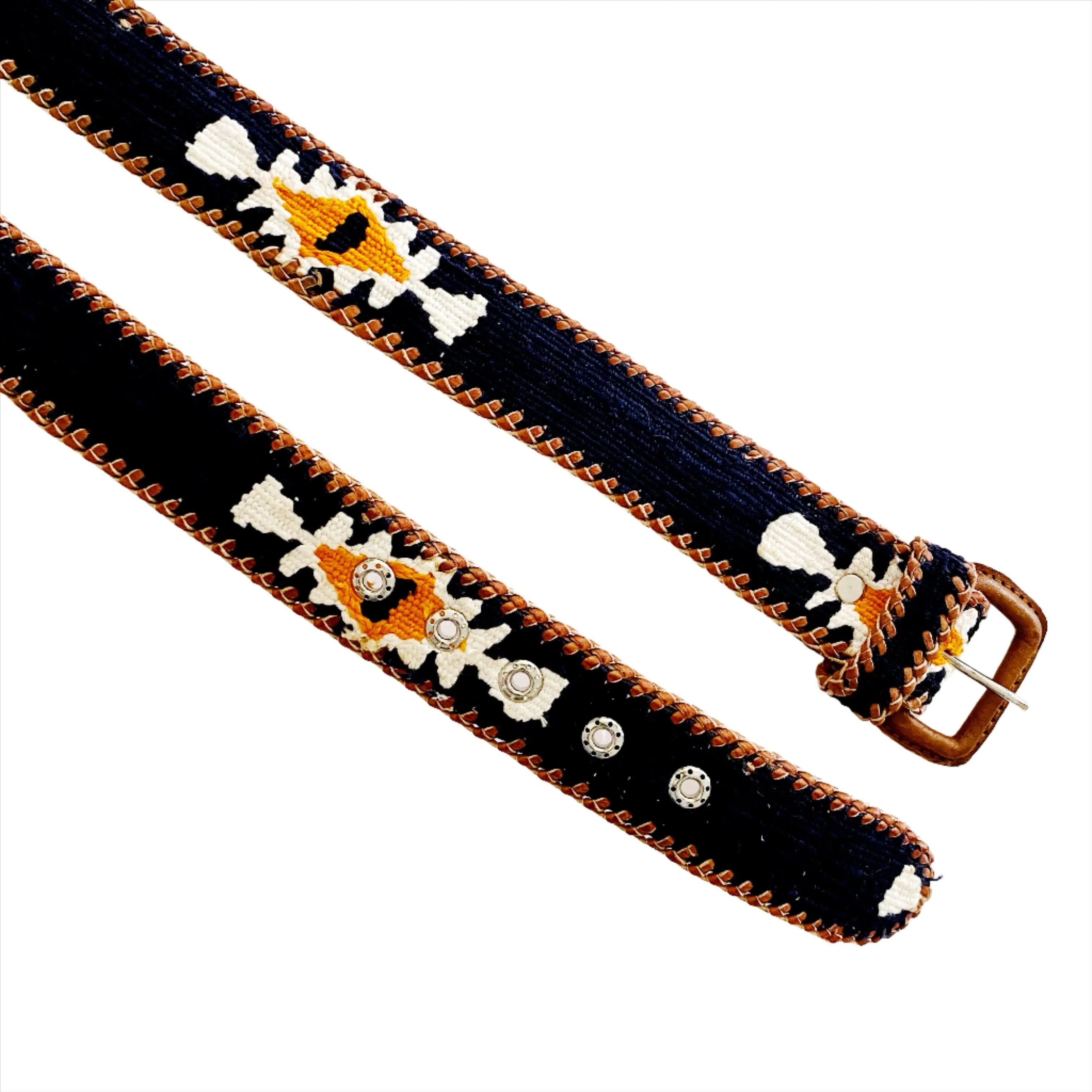 Rancho Belt - Navy, Orange, & Cream