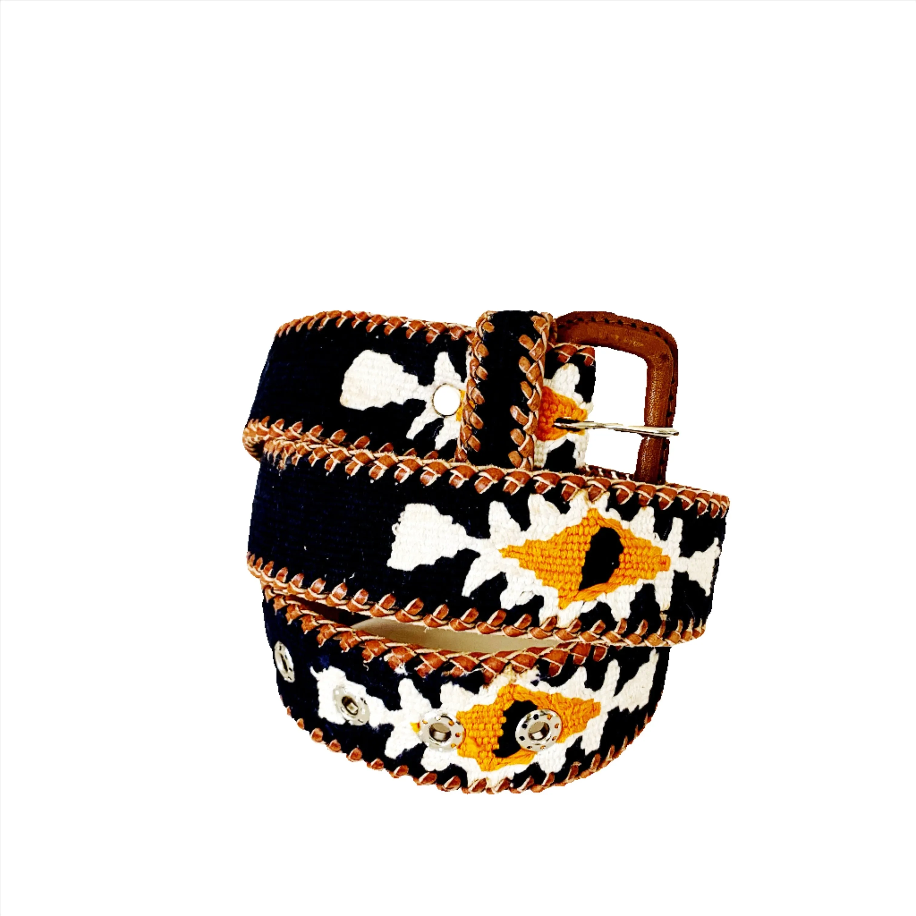 Rancho Belt - Navy, Orange, & Cream