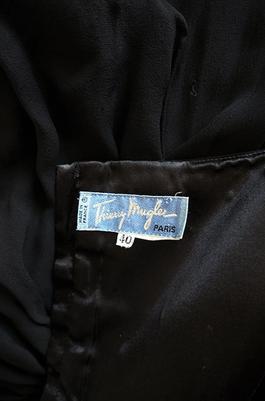 Rare 1980s Thierry Mugler One Shoulder Silk & Sheer Dress