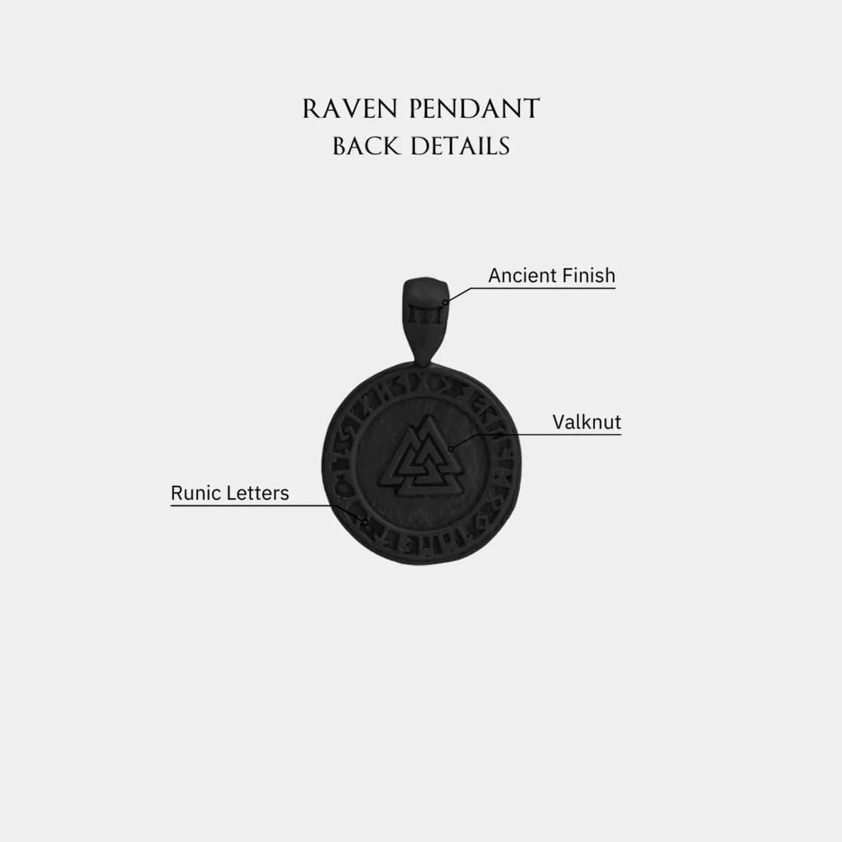 Raven Pendant - Black
