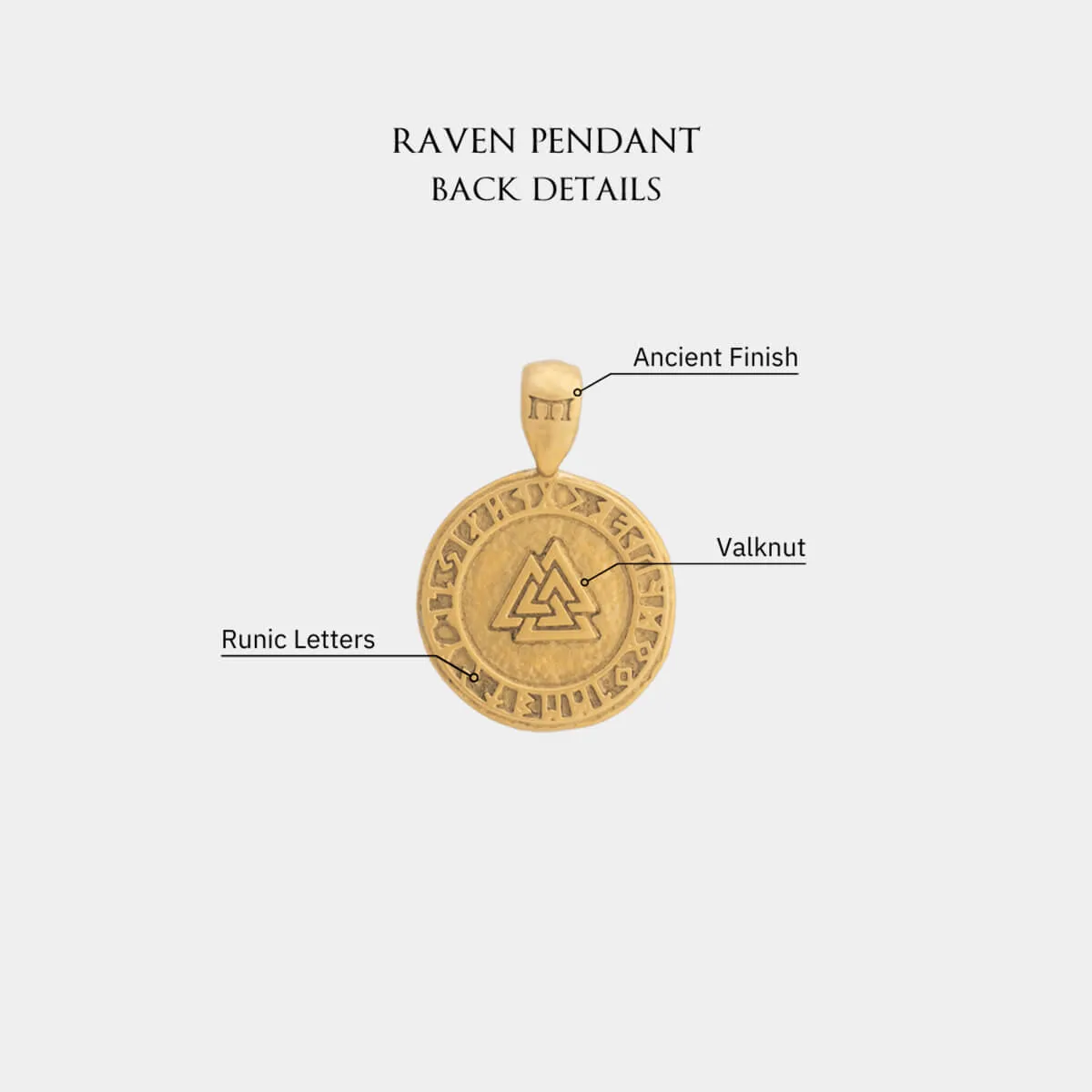 Raven Pendant - Gold
