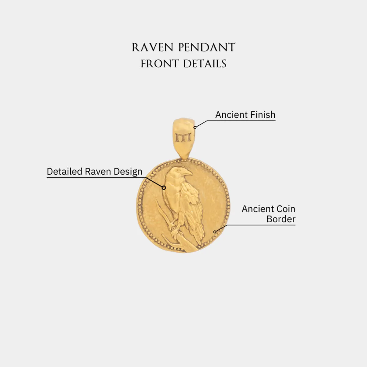 Raven Pendant - Gold