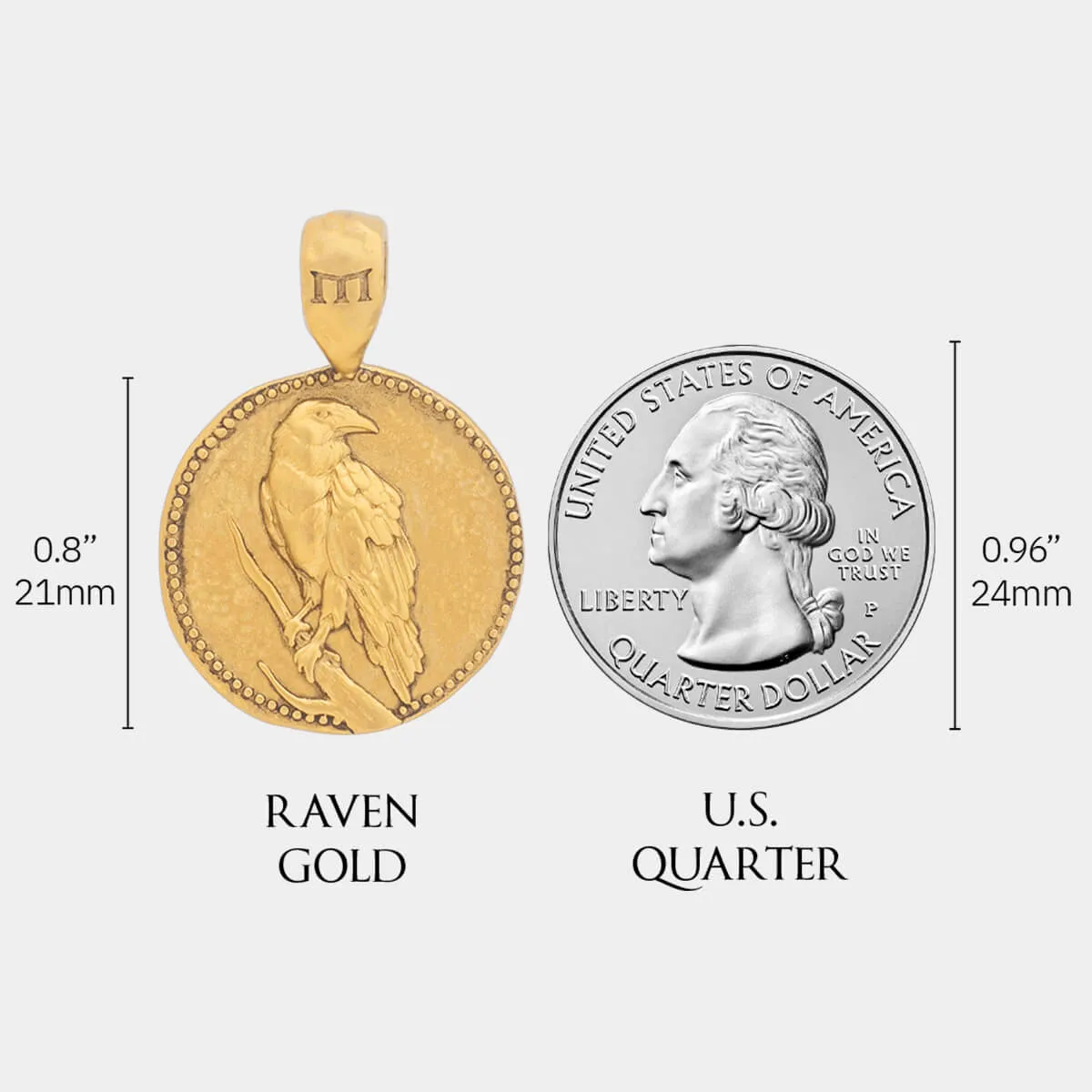 Raven Pendant - Gold