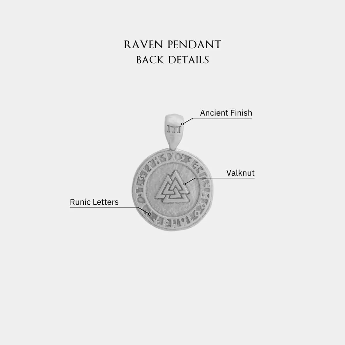 Raven Pendant - White Gold