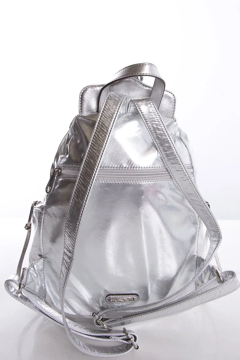Rebecca Minkoff Silver Metallic Backpack