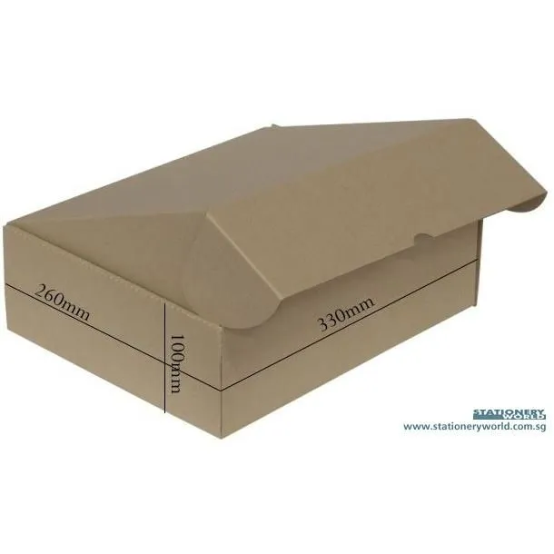 Recycled Cardboard Kraft Box 330 x 260 x 100mm Bundle of 10 B-04