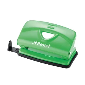 Rexel V210 2 Hole Metal 10 Sheet Punch Green