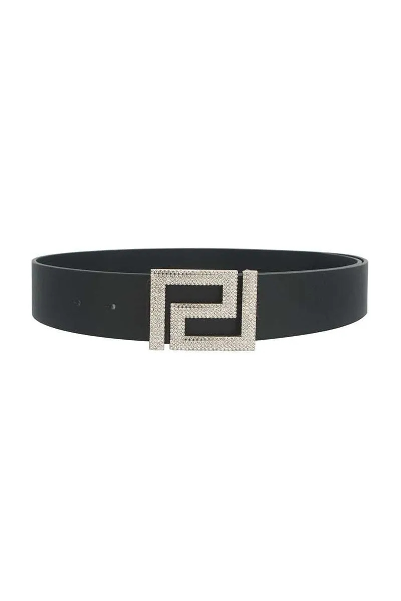Rhinestone Pave Geo Shape Belt