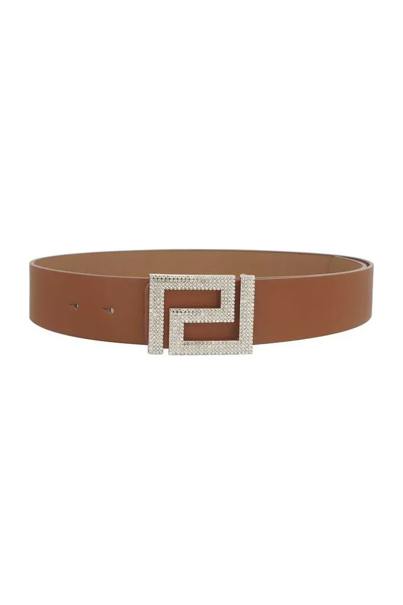Rhinestone Pave Geo Shape Belt
