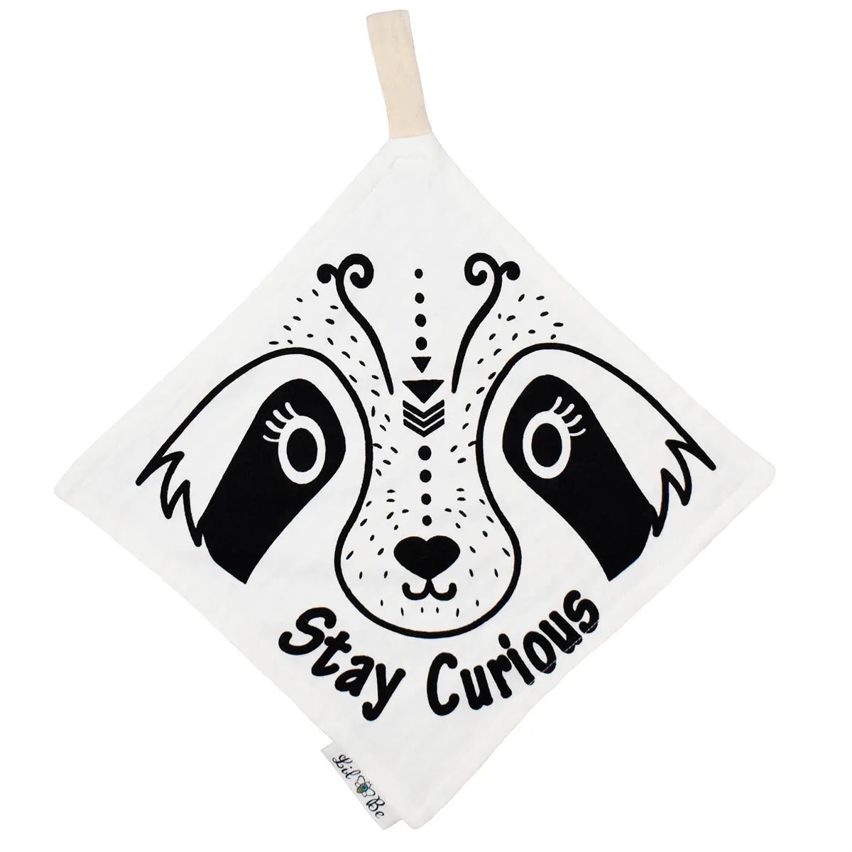 Riley the Raccoon Lovey Mini Blanket with Removable Teething Rattle Ring