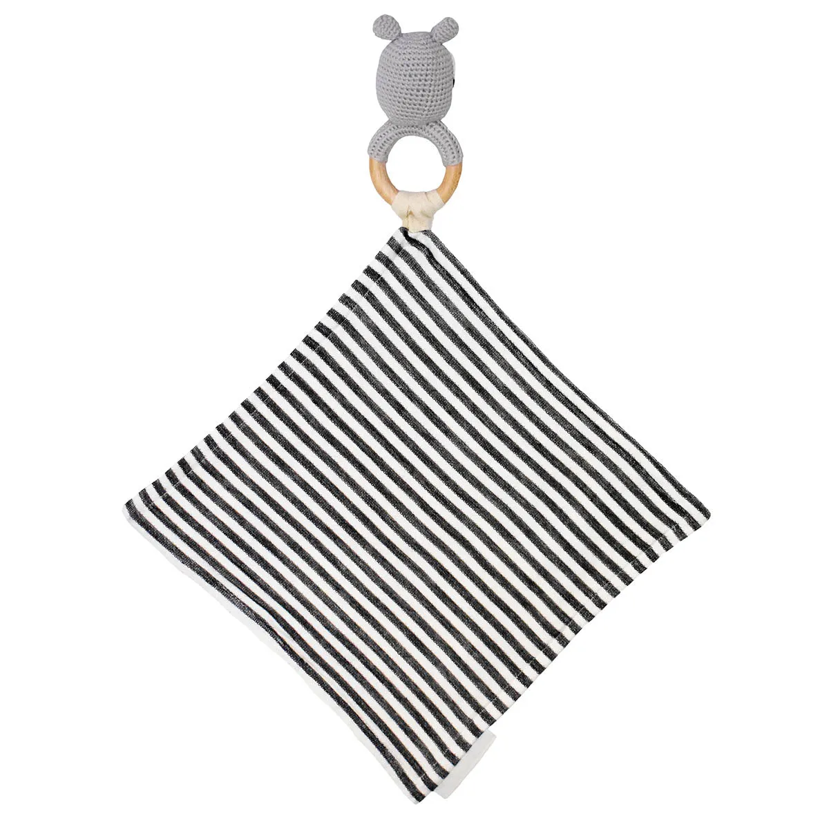 Riley the Raccoon Lovey Mini Blanket with Removable Teething Rattle Ring
