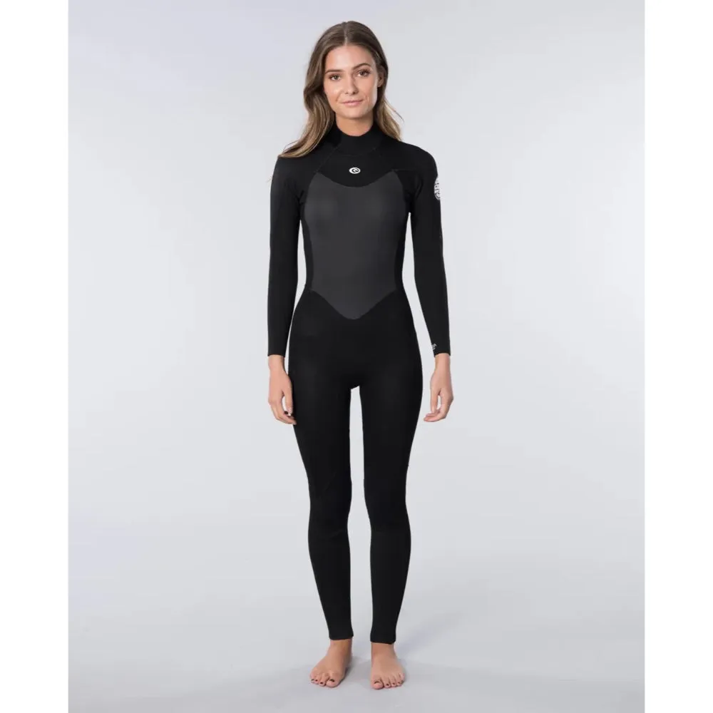 RIP CURL WMS OMEGA 4/3 BACK ZIP BLACK