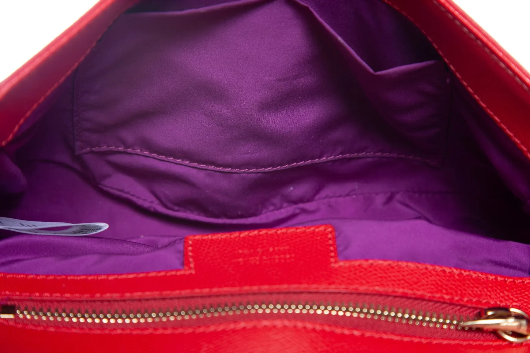 Roberto Cavalli Red Leather Tiger Tooth Handbag
