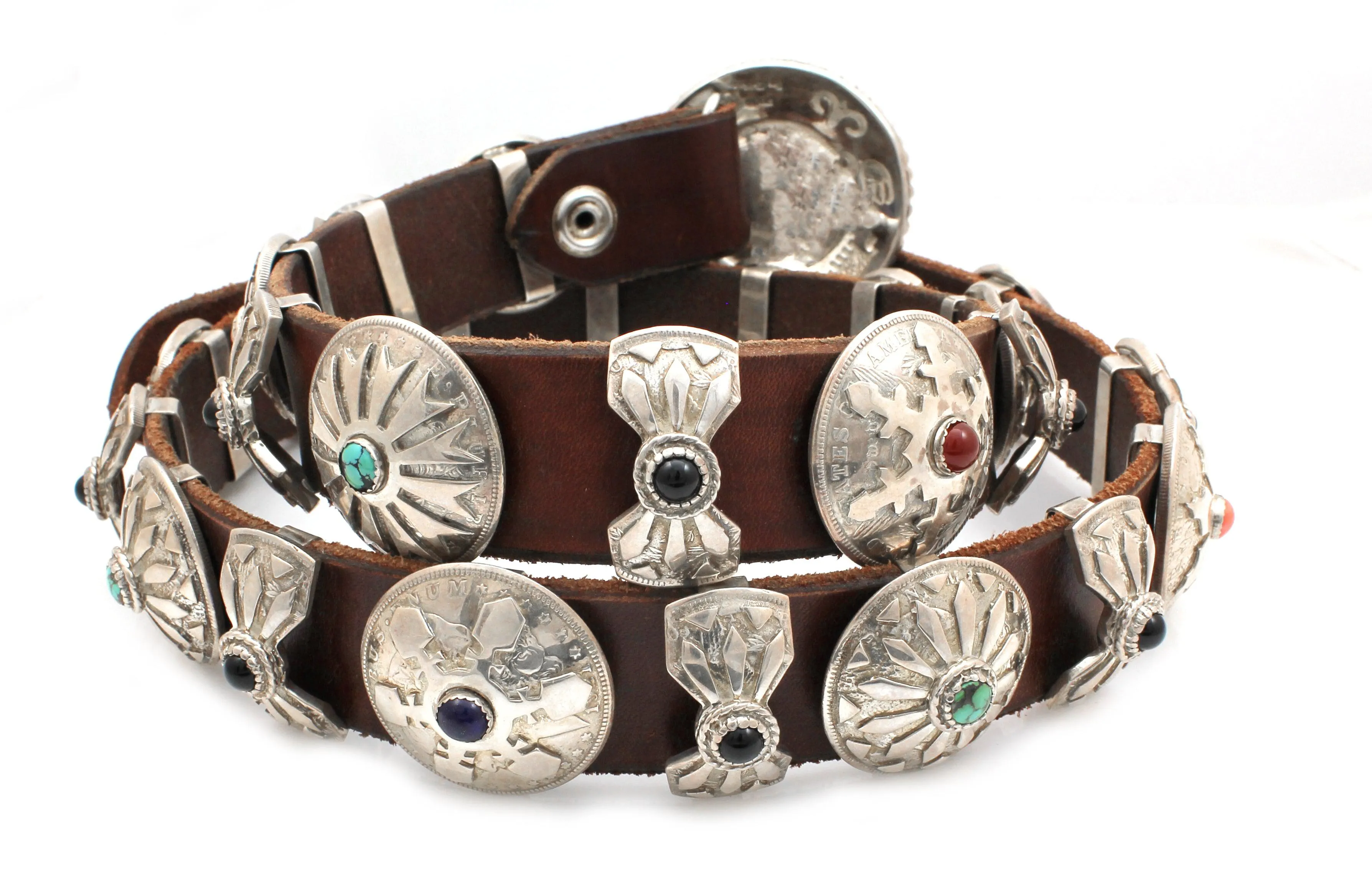 Rock Art Silver Dollar Concho Belt