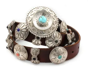 Rock Art Silver Dollar Concho Belt
