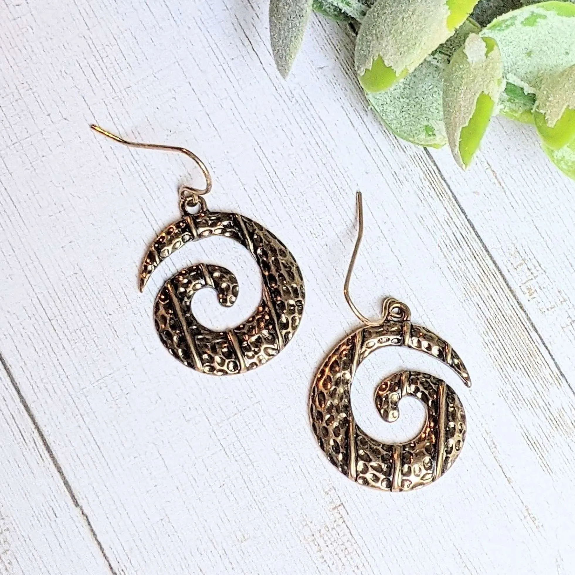 Rose Gold Swirl Earrings
