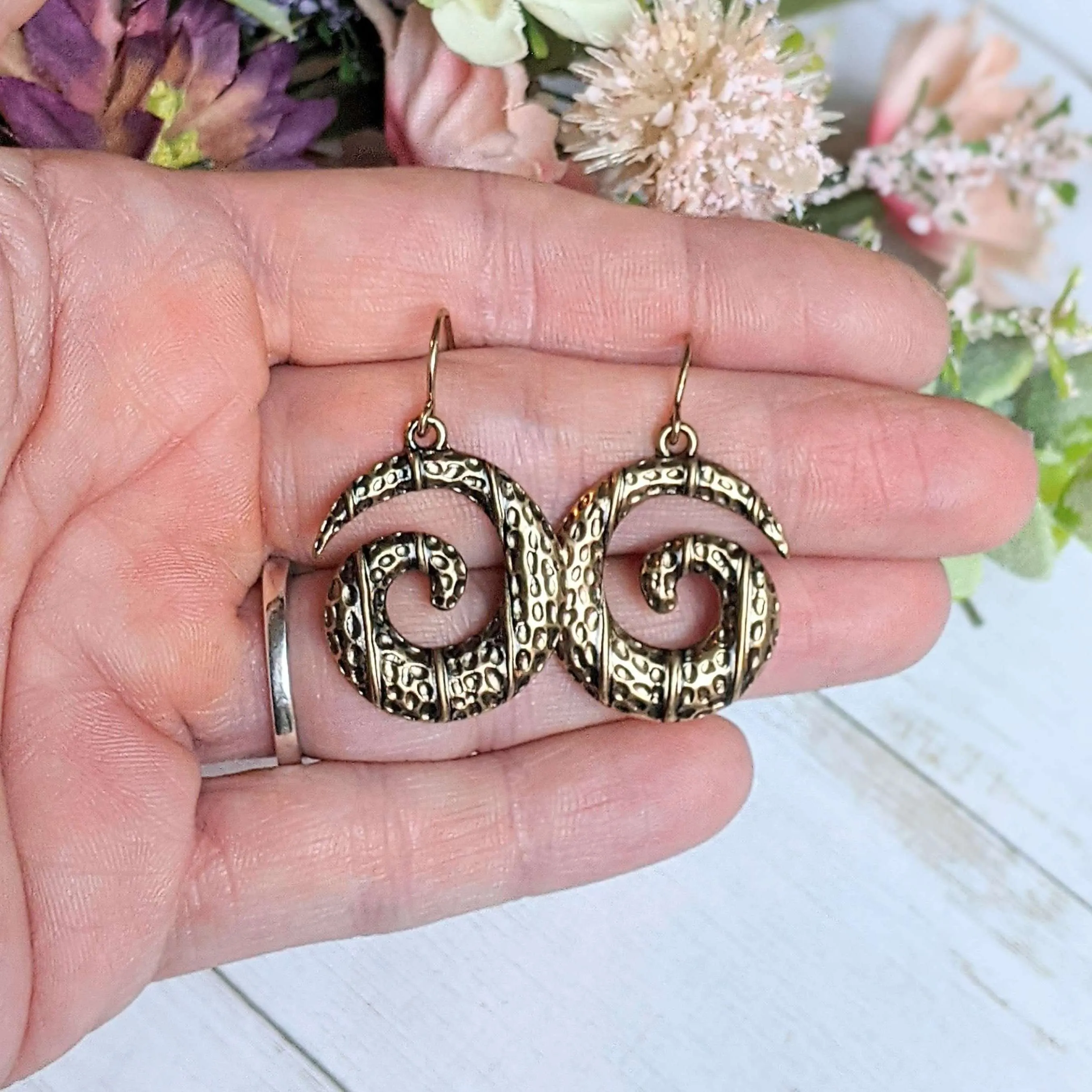 Rose Gold Swirl Earrings