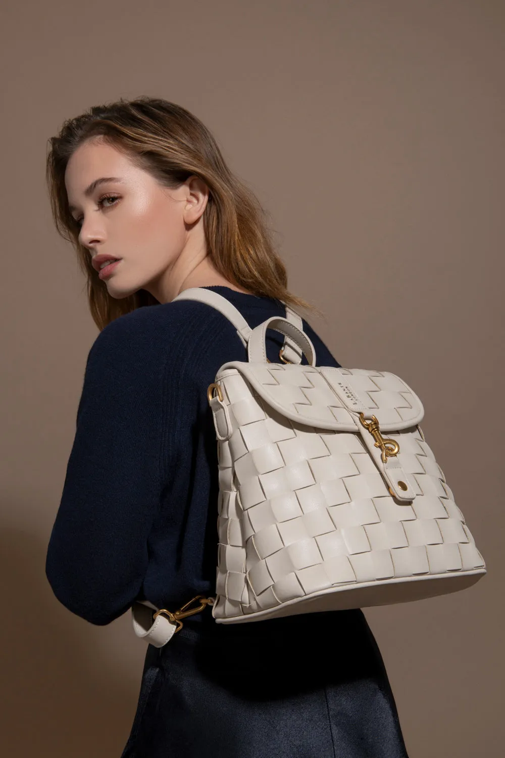 Rosie White Mini Vegan Backpack