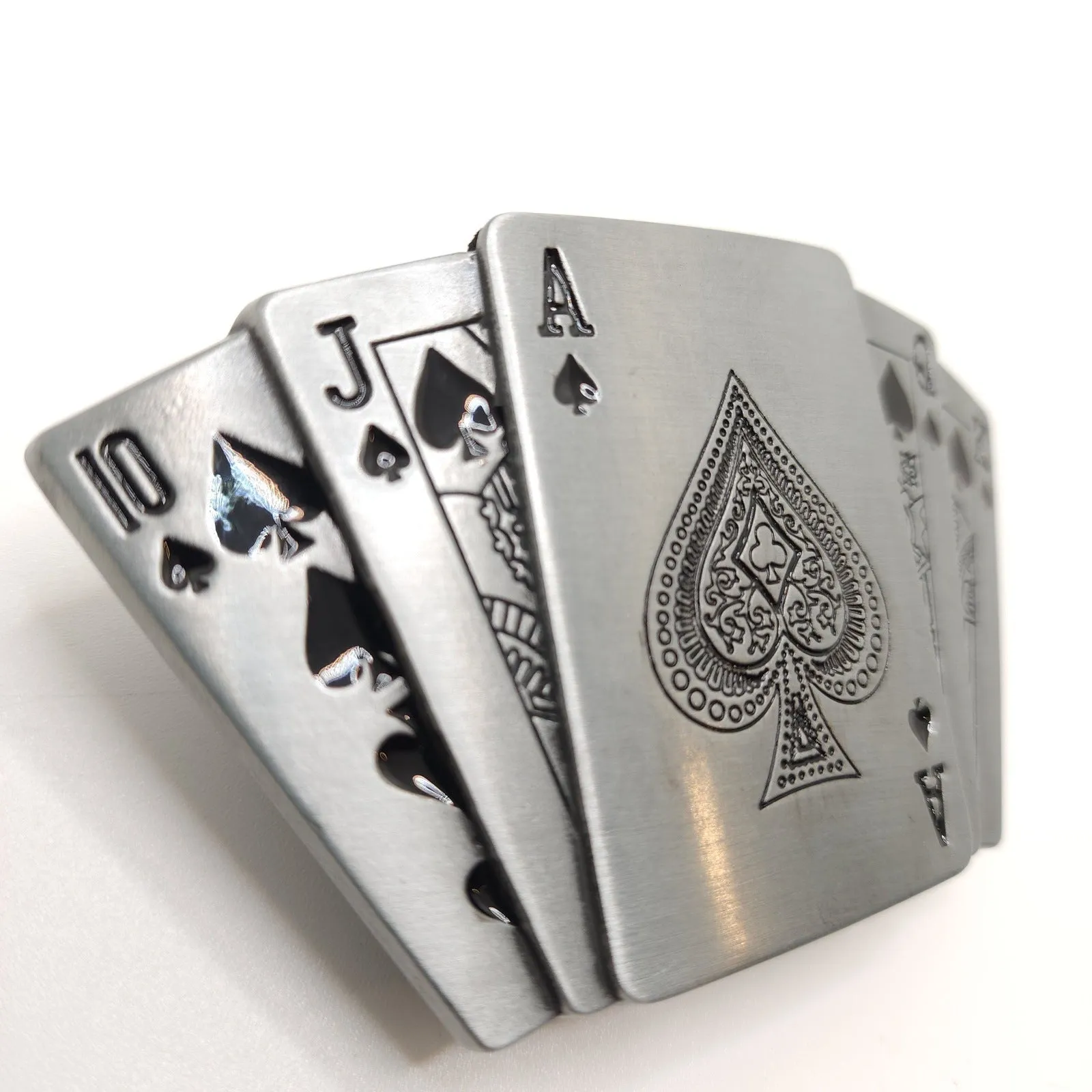 Royal Flush Poker Cards Belt Buckle WITH LIGHTER / Cards Lighter Belt Buckle
