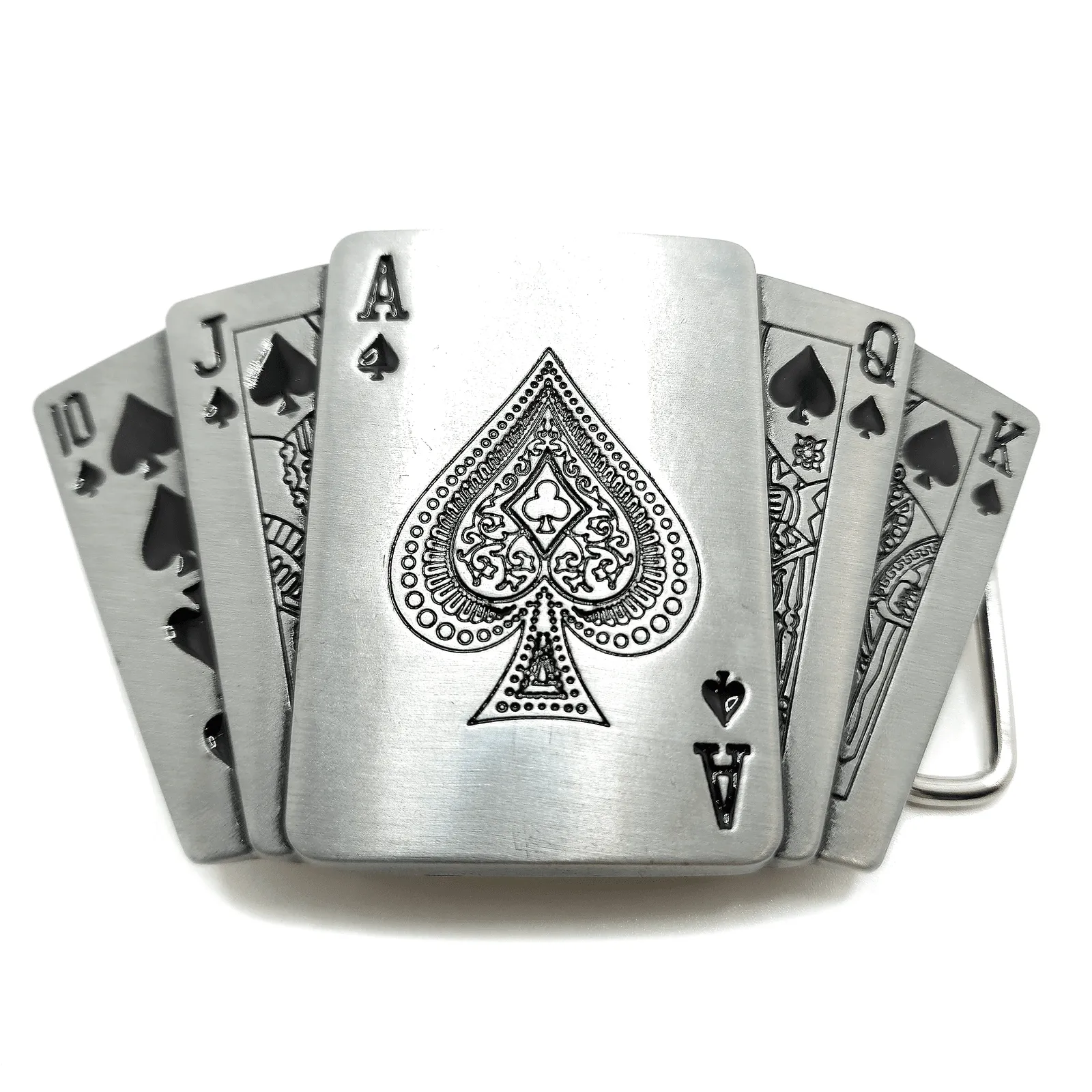 Royal Flush Poker Cards Belt Buckle WITH LIGHTER / Cards Lighter Belt Buckle