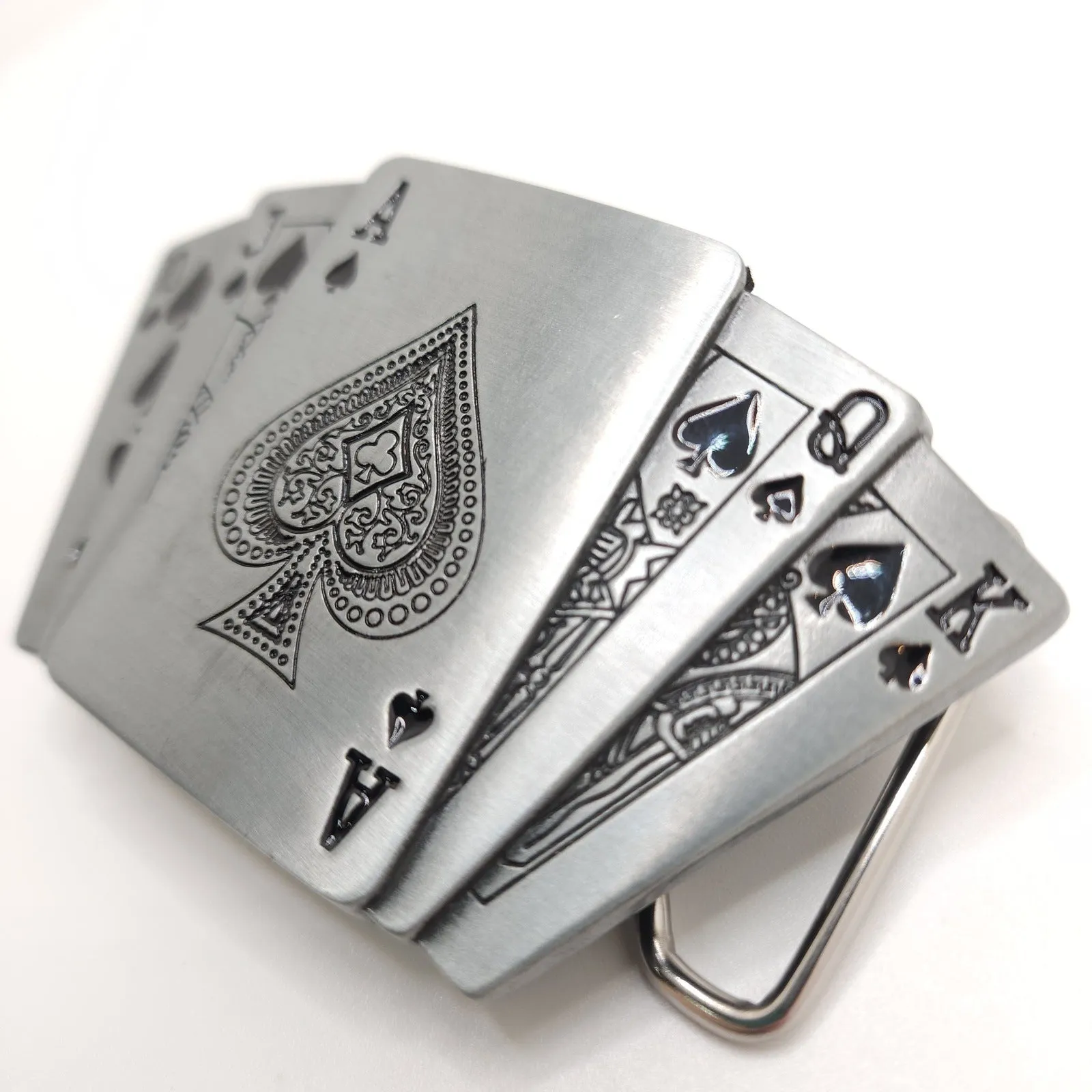 Royal Flush Poker Cards Belt Buckle WITH LIGHTER / Cards Lighter Belt Buckle