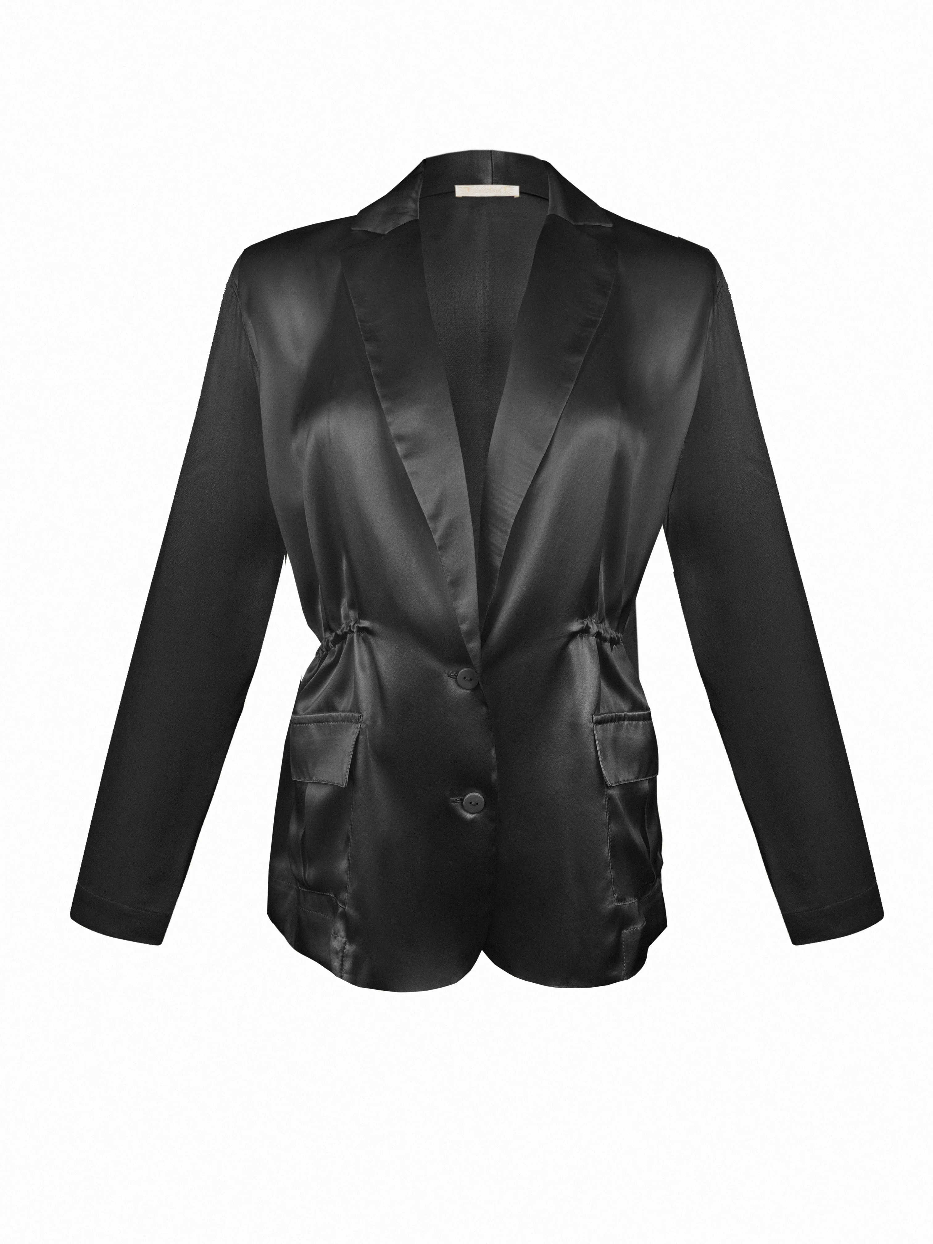 Safari Silk Blazer - Black