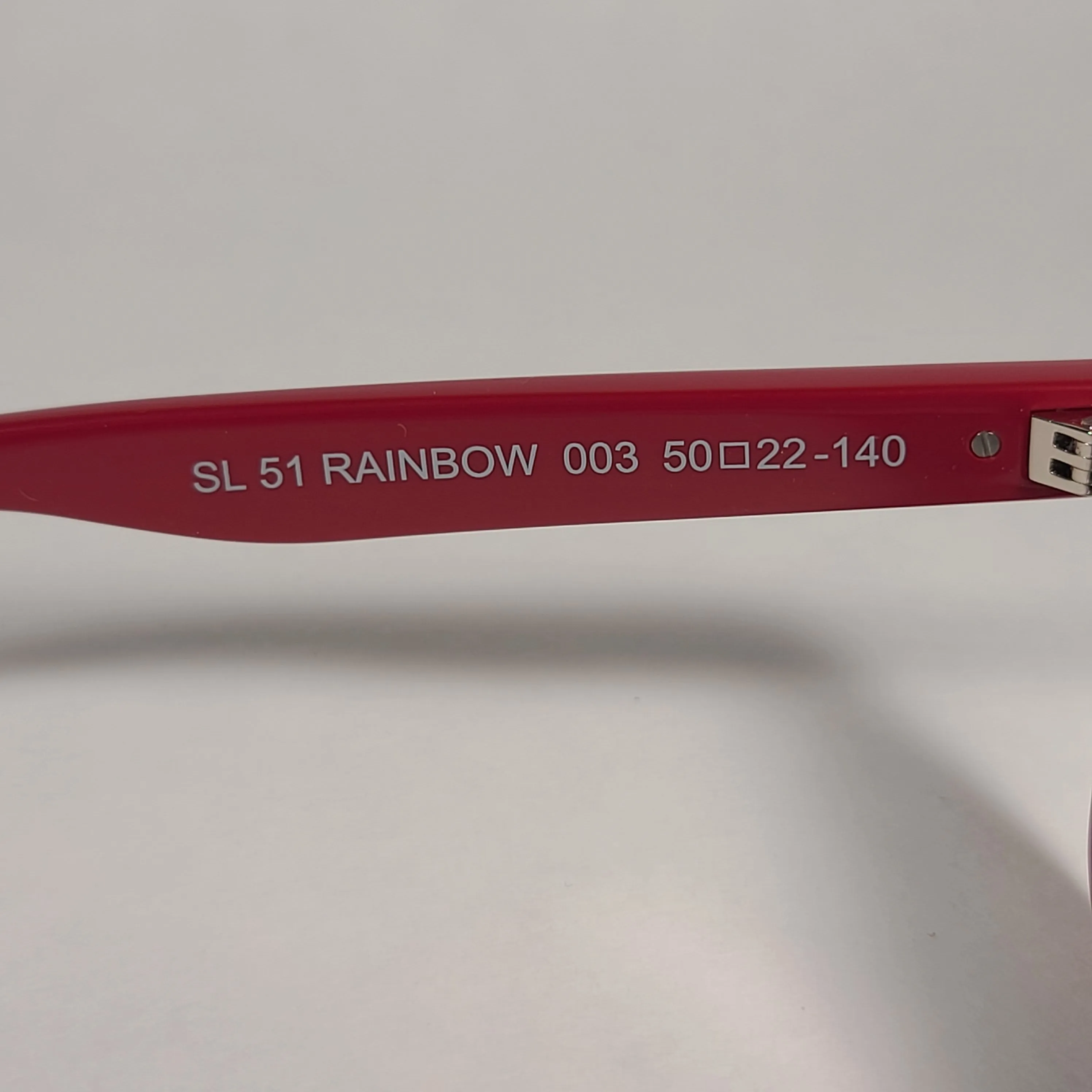 Saint Laurent Square Sunglasses Red Frame Orange Mirror Flash Lens SL51 RAINBOW 003