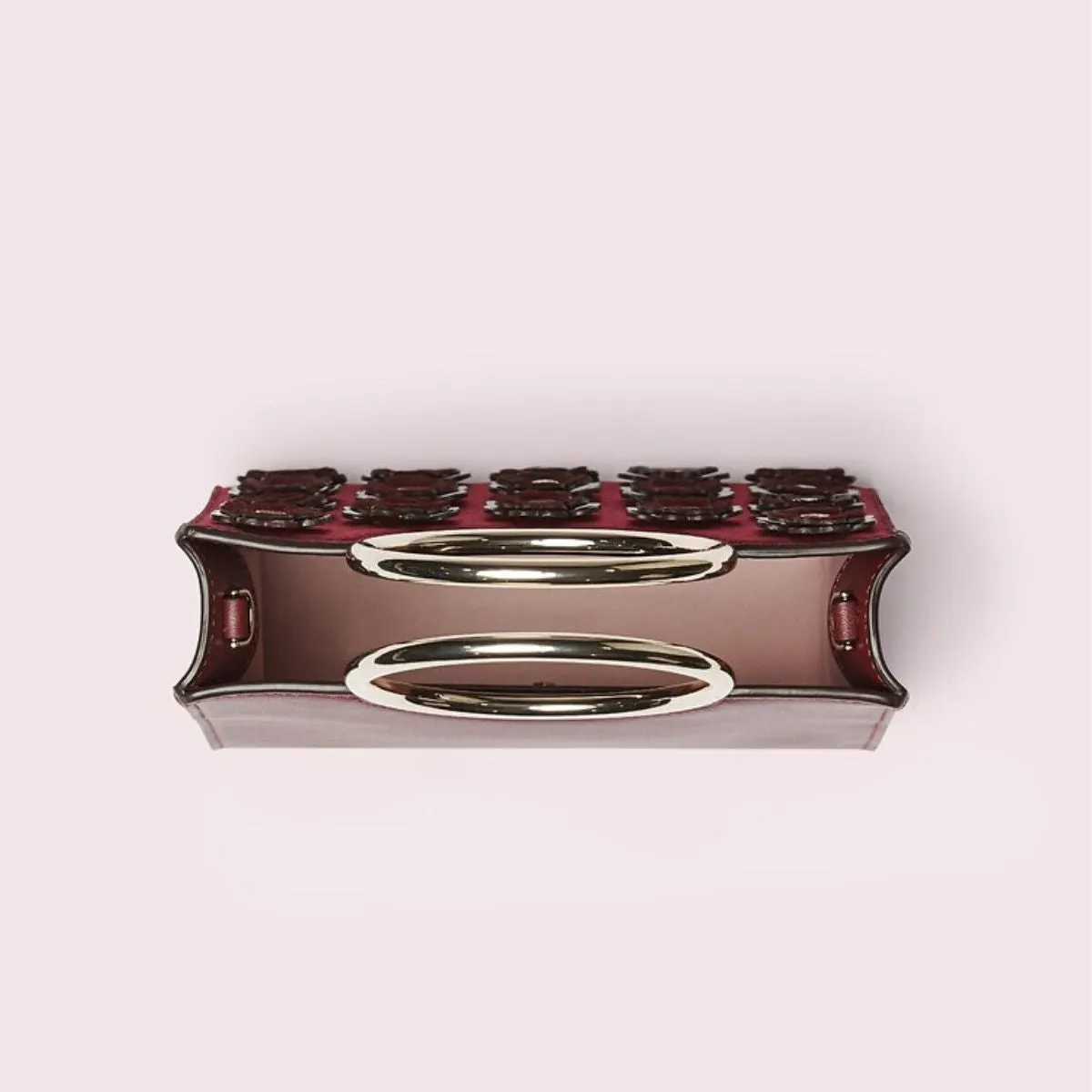 Sam Flower Appliqués Bracelet Cherrywood Mini Satchel Bag