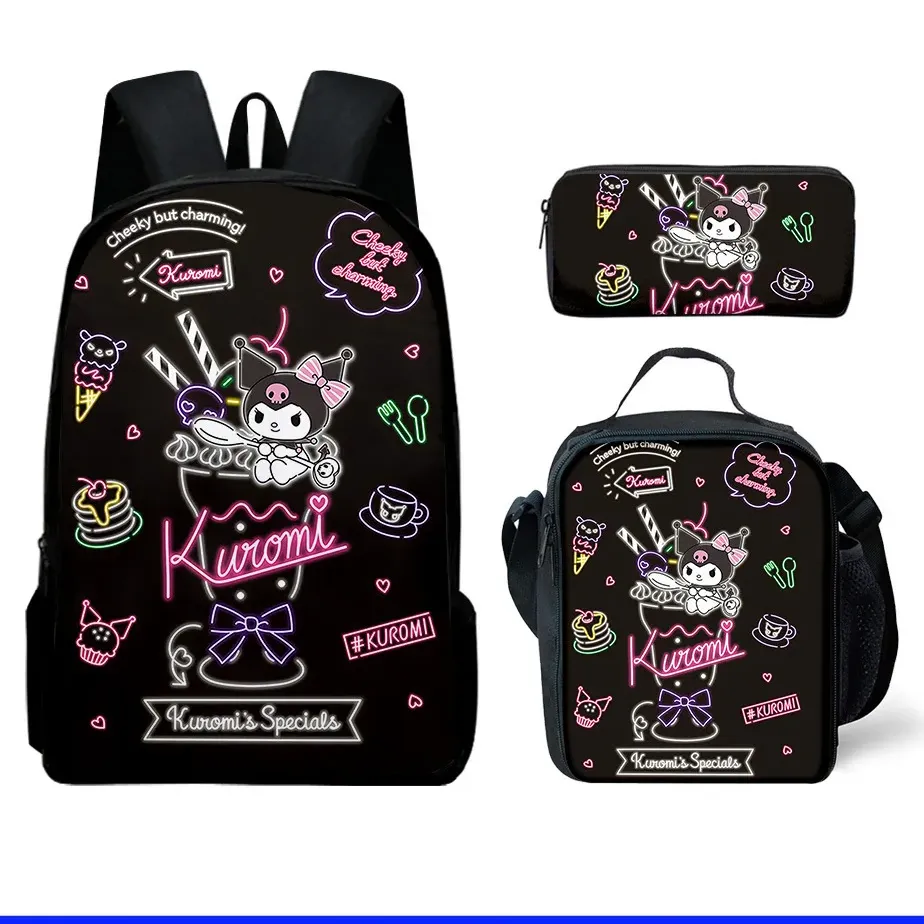 Sanrio Kuromi's Ultimate Style Trio: Backpack, Shoulder Bag & Pencil Case Bundle