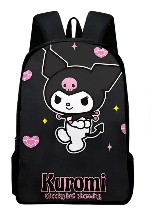 Sanrio Kuromi's Ultimate Style Trio: Backpack, Shoulder Bag & Pencil Case Bundle