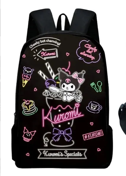 Sanrio Kuromi's Ultimate Style Trio: Backpack, Shoulder Bag & Pencil Case Bundle