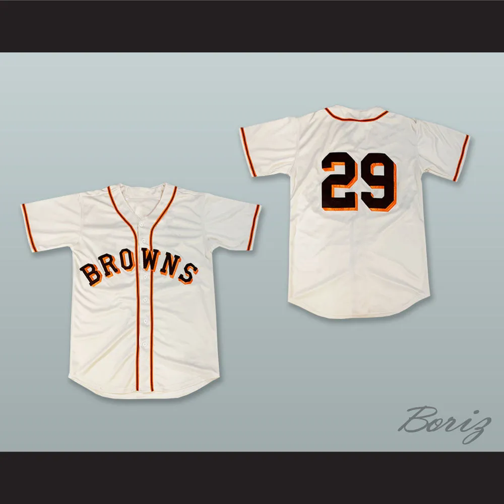 Satchel Paige 29 St Louis Browns White Button Down Baseball Jersey