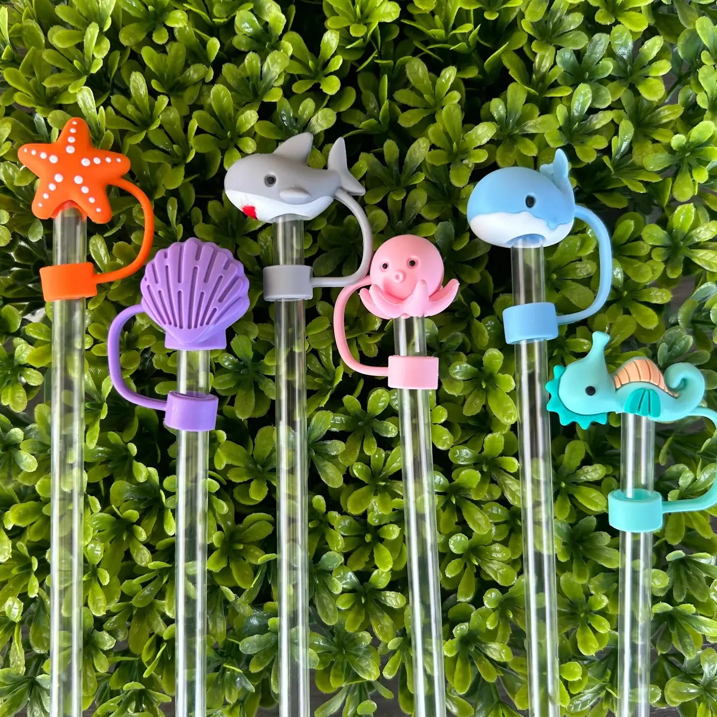 Sea Creature Animal Straw Toppers – Set of 6