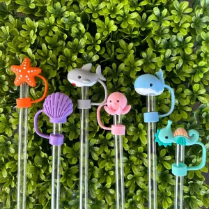 Sea Creature Animal Straw Toppers – Set of 6