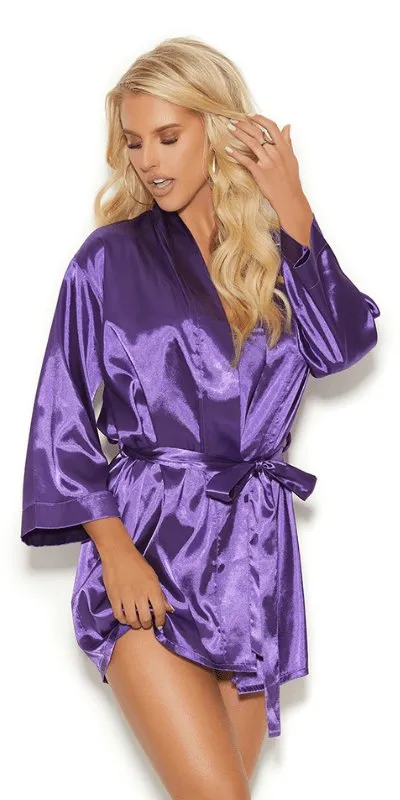 Sexy Amour Charmeuse 3/4 Sleeve Kimono Robe
