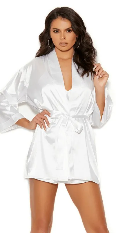 Sexy Amour Charmeuse 3/4 Sleeve Kimono Robe