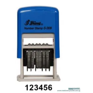 Shiny 6 Band Self Inking Mini Number Stamp 3mm S-309