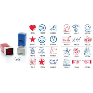 Shiny OA Pre Inked Teacher Stamp Smiley Star HS022