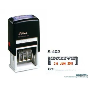 Shiny Self Inking Date Stamp Received S402