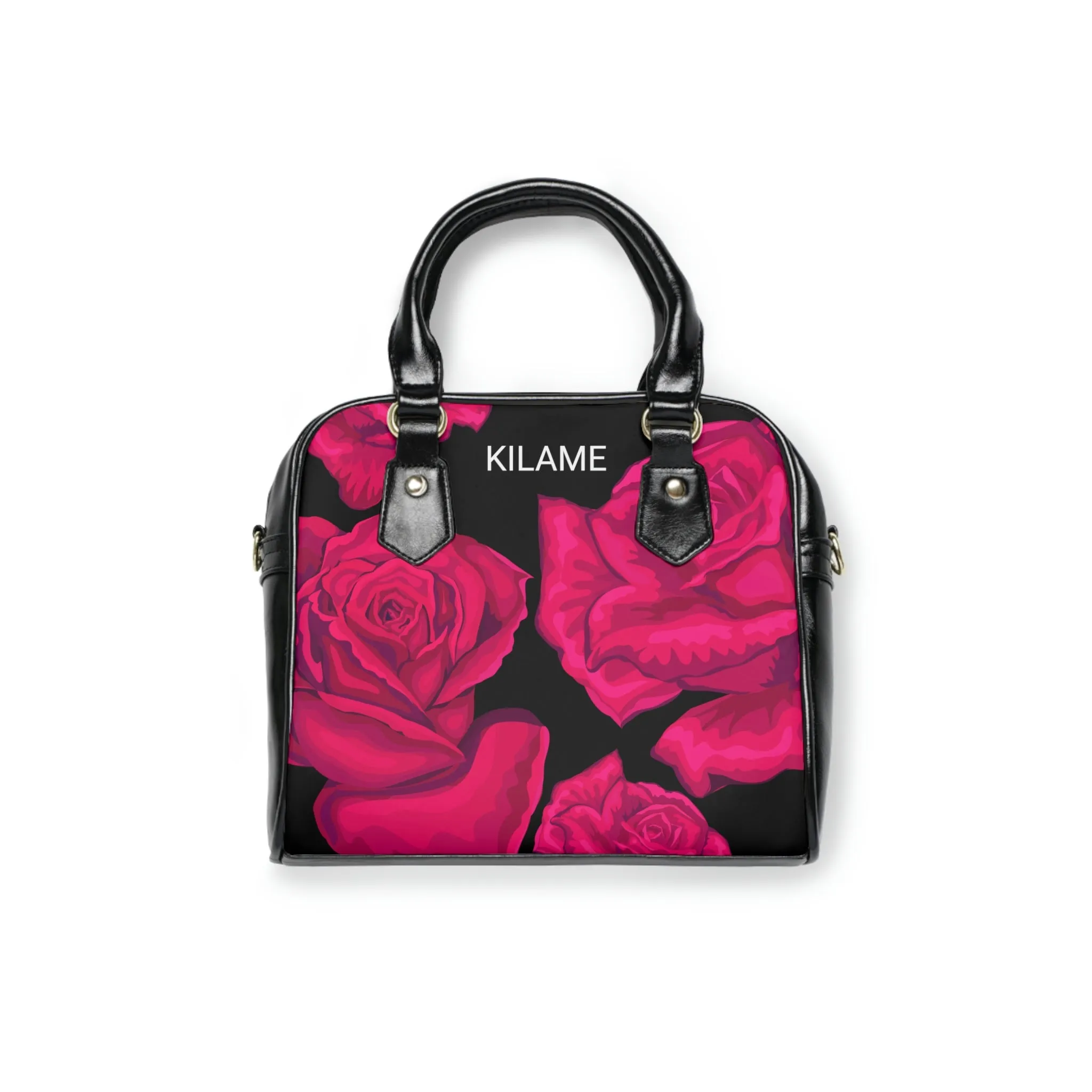 Shoulder Handbag 'Pink Roses crystals'
