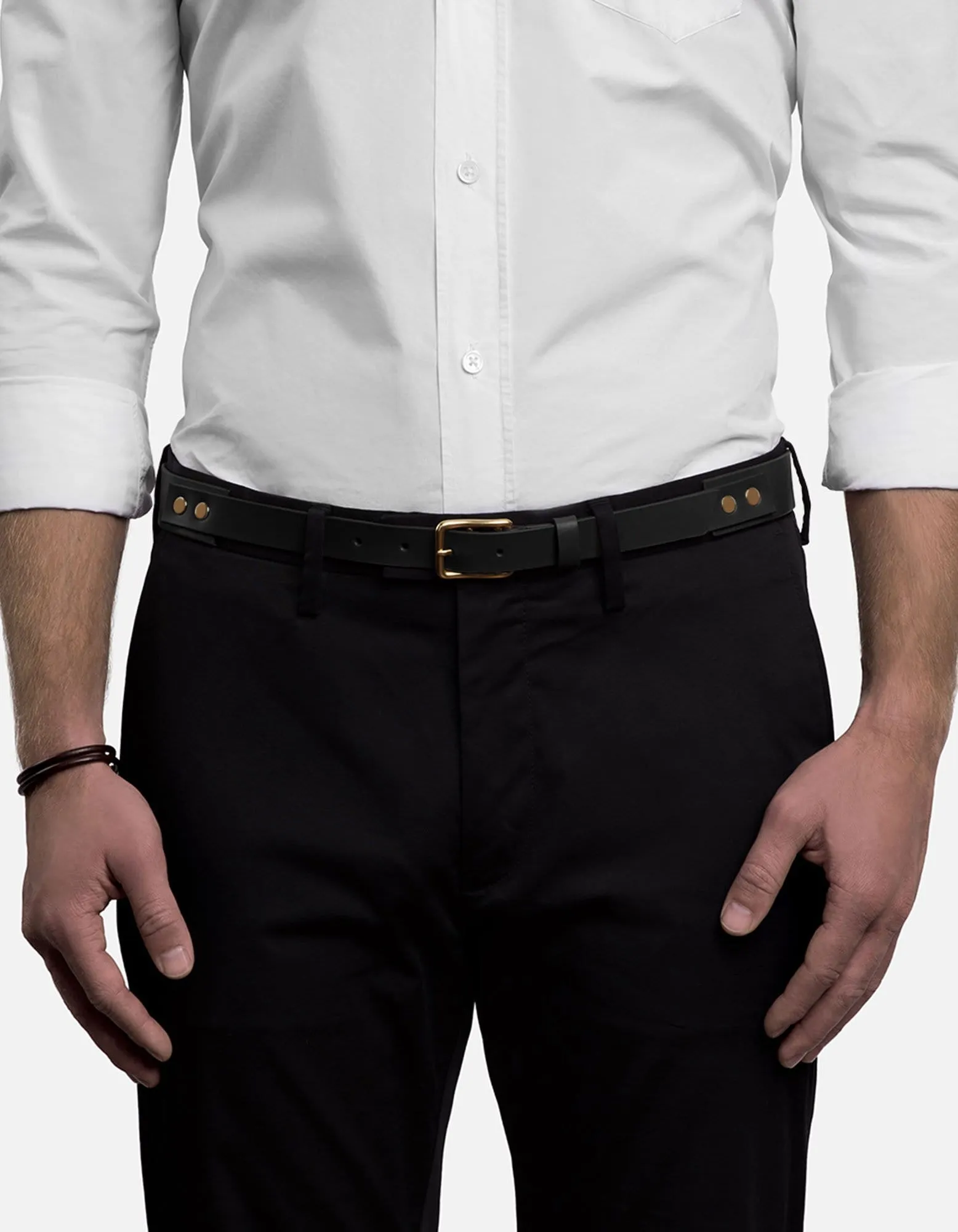 Skinny Belt, Black Leather