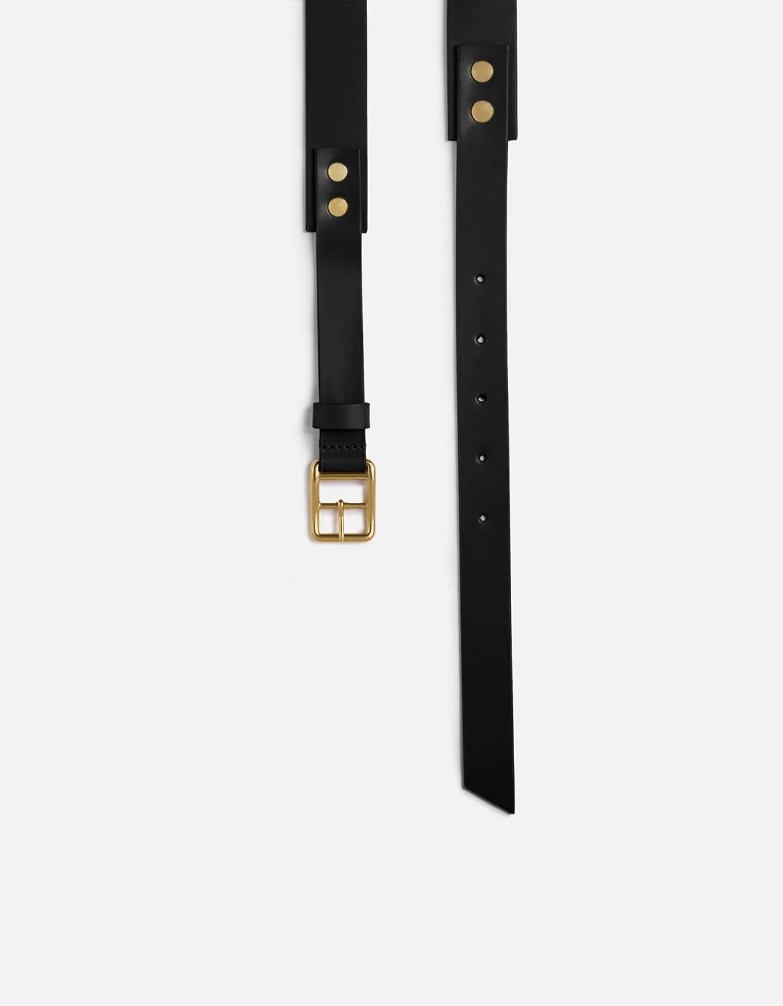 Skinny Belt, Black Leather