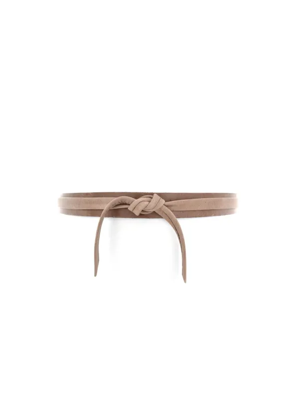Skinny Wrap Belt Taupe