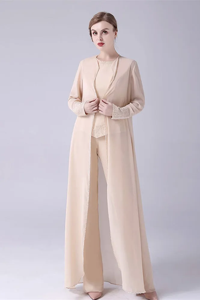 Sleeveless jewel beading vintage mother's suit